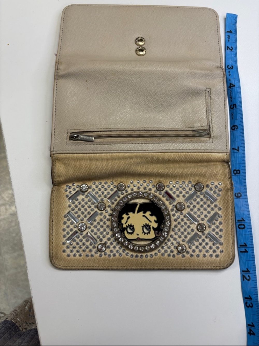 Betty Boop Gold Rhinestone Accent Wallet